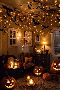 #homedecor, #interiordesign, #homedesign, #decor inspiration Home Halloween Party Food, Halloween Decorations Trick Or Treat, Halloween Decorations Living Room Ideas, Halloween Decor At Home, Halloween Party Decor Inspiration, Witches House Decor, Luxury Halloween Decor, Nostalgic Halloween Decor, Tasteful Halloween Decor