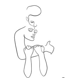 a line drawing of a man with his hand on his chest