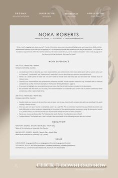 a professional resume template with an elegant design and clean, modern style for any job