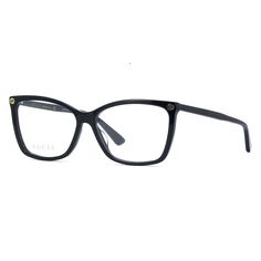 Gucci GG0025O 001 Black Cat Eye Eyeglasses, Clear Frames, Cloth Bag, Gucci Accessories, Eyewear Design, Gucci Black, Vision Care, Eyeglasses Frames, Cleaning Cloth