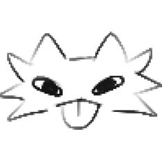 an image of a cat's face drawn in the style of pixell art