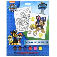 the paw patrol coloring set is in its package