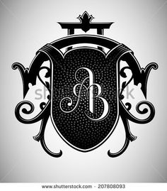 an elegant monogrammed emblem with the letter b