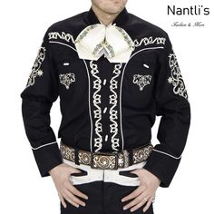 Charro Chambelanes, Chambelan Outfits, Mens Cowboy Shirts, Embroidery For Men, Mexican Cowboy, Fine Embroidery, Mexican Fashion, Mexican Outfit, Embroidered Belt