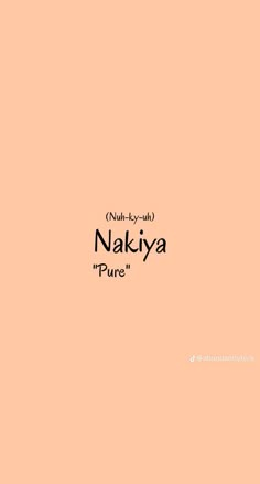 the words nakiya pure are written in black on an orange background