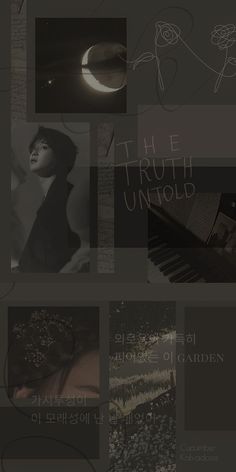 the cover art for the album, the truth unfold by various images and words