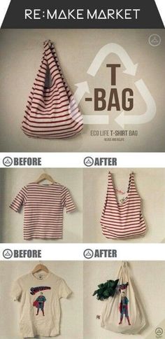 the instructions for how to make t - shirt bags