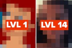 two photos with the words lvl 1 and lvl 4 on them