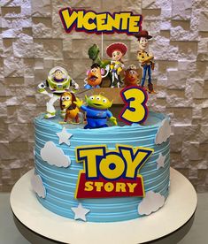 a birthday cake with toy story characters on it