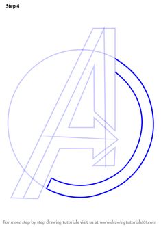 how to draw the avengers symbol step 4