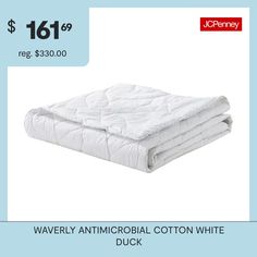 an image of a white bed set with the price tag for $ 16 99 reg $ 30 00