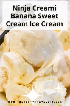 Ninja Creami Banana Sweet Cream Ice Cream Custard Banana Pudding, Ice Cream Maker Recipes Healthy, Sweet Cream Ice Cream, Ninja Ice Cream Recipe, Protein Ice Cream Recipe, Banana Ice Cream Recipe, Frosting Recipes Easy, Recipes With Whipping Cream, Ice Cream Tubs