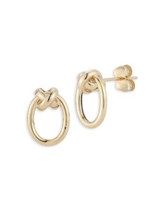 Bloomingdale's Fine Collection Knotted Oval Stud Earrings in 14K Yellow Gold 14k Yellow Gold Oval Link Earrings, 14k Gold Oval Link Earrings For Formal Occasions, Formal 14k Gold Oval Link Earrings, Knot Jewelry, Oval Stud Earrings, Jewelry Knots, Yellow Gold Jewelry, Sophisticated Style, Gold Earrings