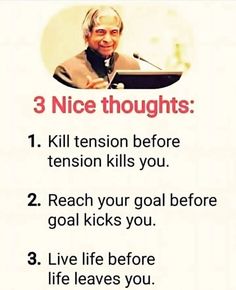 a poster with the words 3 nice thoughts written in english and an image of bill gates