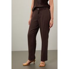 Brown twill (100% lyocell twill). Pants. Front button fly closure. 30" inseam. 10" rise. 8.5" leg opening. Made in the Usa. Rent The Runway, Carpenter Pants, Twill Pants, Closet Designs, Favorite Sweater, Luxury Life, Made In The Usa, Pants, Fashion Design