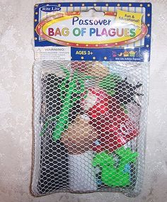 a package of plastic bags filled with toys