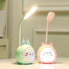 This aesthetic Kawaii Desk Lamp Is just perfect for your study and or as a bedside lamp. Easy to use with touch control and cute kawaii style design make this lamp a must have for any kawaii room. Specifications: Meterial: ABS Battery capacity: 400mAh Power: 3W Voltage iutput: 5V Voltage output: 4V Color: Pink/Blue/Green/White Package size: 8.3*7.7*12.7cm Weight: 200g Vintage Aesthetic Room, Indie Aesthetic Room, Room Grunge, Kawaii Desk, Antlers Decor, Mini Table Lamps, Desk In Living Room, Pastel Room, Grunge Room