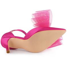 These beautiful bow-tie heels come in a flattering match-all color, bonus points for the glossy satin fabric finish, and sky-high stiletto heels that help you slip in easily with all your outfits. This pair of bow-tie heels has a satin upper and a stiletto heel to add a touch of height and style to your everyday look. The buckle closure allows you to adjust this pump to fit your ankle well. Tie Heels, Ankle Strap Chunky Heels, Lace Pumps, Bow Pumps, Kitten Heel Sandals, Womens Stilettos, Pumps Heels Stilettos, Closed Toe Shoes, Pink Pumps