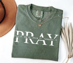 Comfort Colors® Pray For It Shirt, Religious Shirt, Christian Gift, Prayer Shirt, Faith Shirt, Jesus Shirt, Christian Shirt, Religious Gift ### Size and Color Guide ### We utilize Comfort Colors Heavyweight brand t-shirts for all listings where Comfort Colors is mentioned in the title. The shirts come in Unisex sizes and are designed to be loose-fitting. If you prefer a more fitted look, we recommend ordering a size smaller. Each shirt is carefully crafted to meet your specifications, which makes returns or exchanges difficult. Please refer to our detailed color and size charts before placing your order to ensure the perfect fit. If you need help with sizing or color choices, don't hesitate to contact us for assistance.  ### HOW TO ORDER MULTIPLES ### 1-) Choose your desired size and color Christian Gift Shop, Pray Shirt, Faith Clothing, Gift Shops, Color Guide, Jesus Shirt, Religious Shirt, Faith Shirt, Christian Shirt