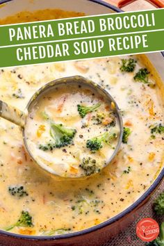 Panera Bread Broccoli Cheddar Soup is a rich and creamy thick soup with chunks of broccoli and shredded carrots, all in a velvety smooth cheese sauce and the perfect amount of seasonings! This creamy soup recipe tastes like the bakery-cafe-inspired soup, only homemade with no preservatives, sweeteners, or artificial flavors! Check out this easy fall dinner idea or lunch recipe.

#souprecipe #broccolicheddar #broccoli #dinnerideas #easyrecipe Broccoli Soup Recipes Easy, Panera Bread Broccoli Cheddar Soup, Broccoli Cheese Soup Panera, Easy Fall Dinner, Thick Soup, Cheddar Soup Recipe, Broccoli Cheddar Soup Recipe, Creamy Soup Recipes, Cheese Soup Recipes