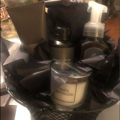 Great For Father’s Day.. Teakwood Candle, Teakwood Hand Soap, Teakwood Shower Gel, Teakwood Body Spray, Teakwood Body Cream Lotion, All In A Gift Basket. All From Bath And Body Works. Can Be Customized. Black And Gold Bow (Can Be Customized) The Perfect Gift Black And Gold Gift Basket, Black Gift Basket, Bf Gift Basket, Gift Baskets For Him, Boyfriend Instagram, Baskets For Men, Gift Baskets For Men, Black Basket, Candle Basket