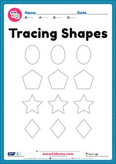 the traceing shapes worksheet for children to practice their handwriting and writing skills