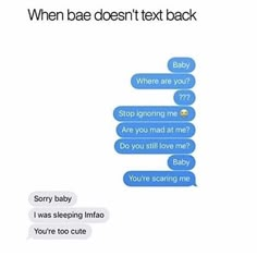 two texts that say, when you don't text back