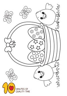 a coloring page with two bears and flowers