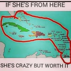 a sign that says if she's from here she's crazy but worth it