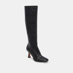 GYRA BOOTS BLACK LEATHER – Dolce Vita Friendsgiving Outfit Ideas, Friendsgiving Outfit, Calf Boots Black, Dolce Vita Boots, Leather Boots Black, Outfits For Fall, Wide Calf Boots, Black Knees, Wide Boots