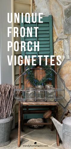 the front porch is decorated with wreaths and potted plants