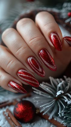 Fingernails Painted, Christmas Tree Nails, Long Acrylic Nail Designs