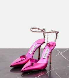 Saeda 100 embellished leather sandals in pink - Jimmy Choo | Mytheresa Jimmy Choo Saeda 100, Jimmy Choo Saeda, Embellished Clutch, Light Rose, Pink Heels, Jimmy Choo Shoes, Designer Heels, High Heel Pumps, Shoe Box