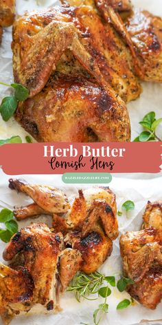 Cornish Hen is the perfect recipe for gatherings, from holidays to cozy date nights. With roasted, tender meat, herb-infused butter, and rich bacon gravy, this entree feels like a feast! #cornishhens #cornishhen Cornish Hen Recipe Baked Easy, Cornish Hen Brine Recipe, Yule Food