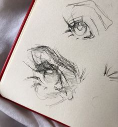 two sketches of eyes are shown in this image