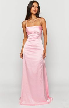 Pink Satin Maxi Dress

How to style:
Nothing says princess behaviour like this gorgeous baby pink satin prom dress (). Its intricate detailing makes this dress unique and classic. Pair this gown with delicate jewellery (), simple heels () and a shoulder bag.

Features:


   
 * Maxi length
 
 * Straight neckline
 
 * Invisible side zip
 
 * Fully lined
 
 * Open back
 
 * Adjustable lace up back
 
 * Light weight satin material
 
 * Little to no stretch Pink Satin Prom Dress, Jewellery Simple, Baby Pink Satin, Prom Dress Inspo, Delicate Jewellery, Prom Midi Dress, Dress Unique, Looks Party, Semi Formal Dresses