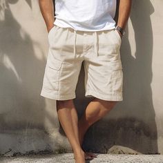 Season:Summer; Fabric:Linen Cotton Blend; Gender:Men's; Style:Classic Style,Fashion; Occasion:Holiday,Daily,Casual; Fit Type:Regular Fit; Function:Breathable,Comfort; Waistline:Mid Waist; Pattern:Plain; Design:Drawstring,Multi Pocket,Elastic Waist; Brand:OUKU; Pants Type:Shorts,Cargo Shorts,Linen Shorts,Summer Shorts; Fly Type:Drawstring,Elasticity; Front page:FF; Listing Date:01/16/2024; Hips:; Length:; Waist:; Fit US Size:; Fit UK Size:null; Fit EU Size:null; Pants Length:Short Khaki Cargo Shorts With Pockets For Summer, Casual Summer Cargo Shorts With Elastic Waistband, Khaki Bermuda Shorts With Side Pockets For Summer, Summer Bermuda Bottoms With Side Pockets, Casual Vacation Shorts With Side Pockets, Casual Beige Shorts With Side Pockets, Casual Summer Cargo Shorts, Khaki Short Leg Cargo Shorts For Summer, Khaki Cargo Shorts For Summer