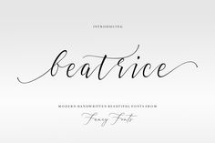 the word beatricce written in cursive writing