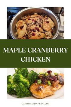 A simple recipe for a quick & easy boneless, skinless chicken breast dinner with a sweet & sour sauce of maple syrup, dried cranberries & mushrooms that only takes 30 minutes to make. Chicken Breast Dinner, Sweet Sour Sauce, Shrimp Salad Recipes, Cranberry Chicken, Large Fries, Galette Recipe, Sweet And Sour Sauce, Stuffed Whole Chicken, Best Chicken Recipes