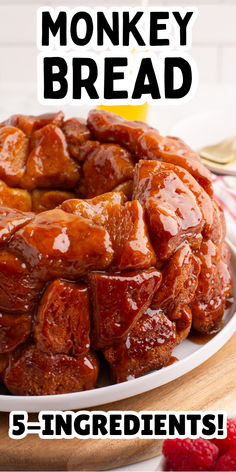 Monkey bread served on a white plate.