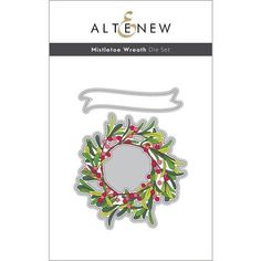 a christmas wreath die set with holly and berries