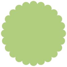 a light green circle with scalloped edges in the shape of a flower on a white background