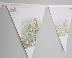 there are two bunting banners with animals on them