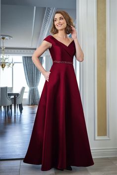 J225060U Off the Shoulder Mikado Dress with Portrait Neckline and Beaded Waistband Elegant Gowns Classy, Indian Wedding Reception Outfits, Portrait Neckline, Chic Evening Dress, Beautiful Evening Gowns, Classy Gowns, Cute Dresses For Party, Simple Gowns