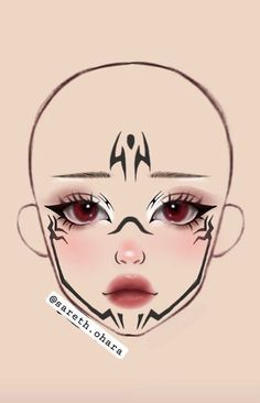 Gothic Makeup Looks, Forehead Makeup, Shower Makeup, Creepy Halloween Makeup, Anime Cosplay Makeup, Makeup Drawing, Simple Makeup Tips, Doll Eye Makeup, Anime Makeup