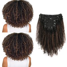 PRICES MAY VARY. 【Afro curly clip in hair extension specifications】ABH AMAZINGBEAUTY HAIR afro kinky curly clip in hair extensions, high quality remy human hair, 7 pieces per pack, 17 clips per set. For thick hair, you may need 1-2 packs to add length, and for thin hair, you may need 2-3 packs to add volume. Our store has a wide range of products, providing you with a variety of lengths, colors and styles to choose from. 【Easiest to Use】The afro kinky curly clip in hair extensions real human hai Long 4a Hair, Curly Hair Clip Ins, Clip Ins For Black Women, Clip On Hair Extensions, Highlights Curly, Highlights Curly Hair, Ombre Highlights, Curly Clip Ins, Hair Extension Clips