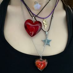 Red Heart Necklace, Music On Spotify, Funky Jewelry, Red Aesthetic, Girly Jewelry, Dream Jewelry, Jewelry Inspo