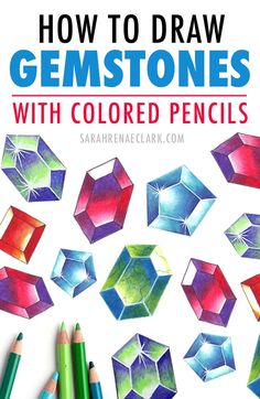 how to draw gemstones with colored pencils for kids and beginners in this video, you will learn how to draw gemstones using colored pencils