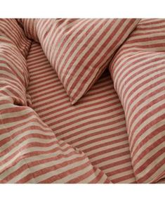 Piglet in Bed Pembroke Stripe Linen Blend Fitted Sheet, King Piglet In Bed, Striped Bedding, Uni Room, Striped Sheets, Sheet Sizes, Linen Sheets, Deck Chairs, Red Stripe, Home Tech