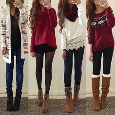 sweater christmas sweater christmas fair isle fair isle sweater cardigan tights… Fair Isle Pullover, Winter Mode Outfits, Weekend Mode, 2015 Outfits, Legging Outfits, Cute Winter Outfits, Tumblr Fashion, Fair Isle Sweater, Cute Fall Outfits